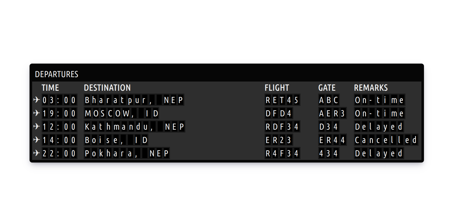 Airport-Flight-Display-System Image